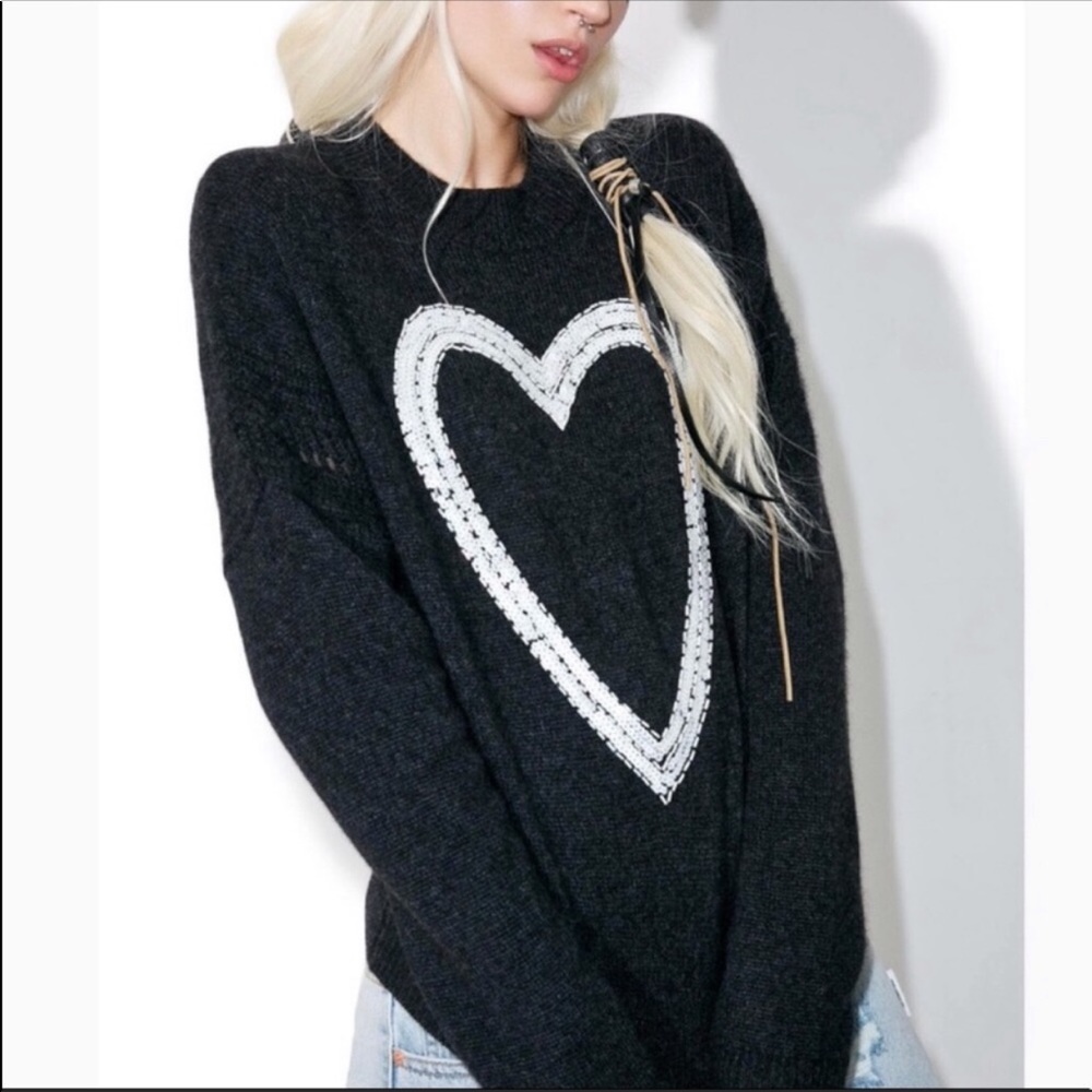 Wildfox Couture Glitz Heart Gainsborough Sweater